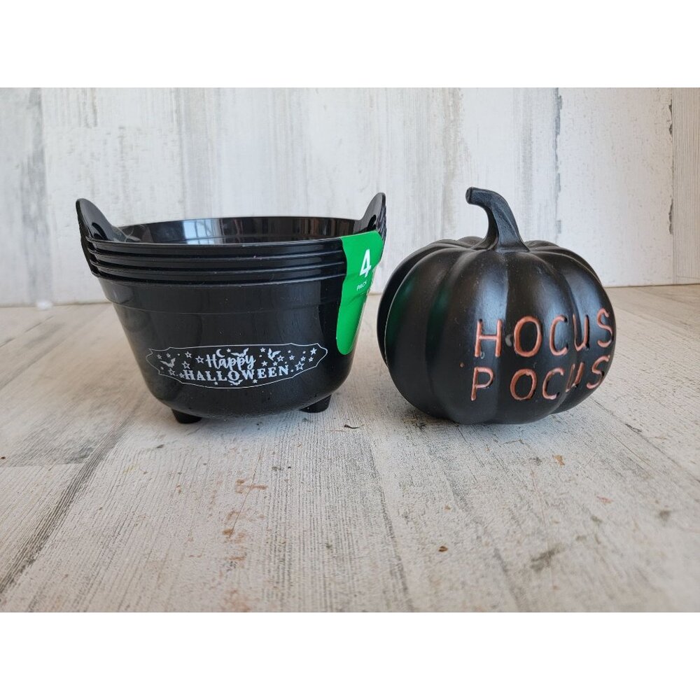 miniature‎ Hocus pocus pumpkin cauldron basket Halloween set decor